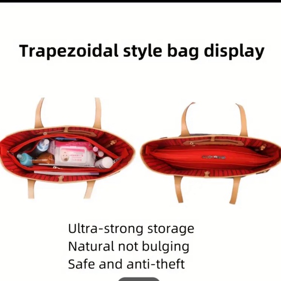 Peach Pink Felt Handbag Organizer Insert for Longchamps - Picture 5 of 7